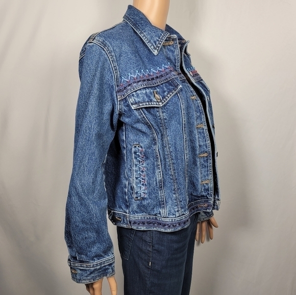 Together Vintage Jean Jacket with Embroidery Size Small - Picture 6 of 13